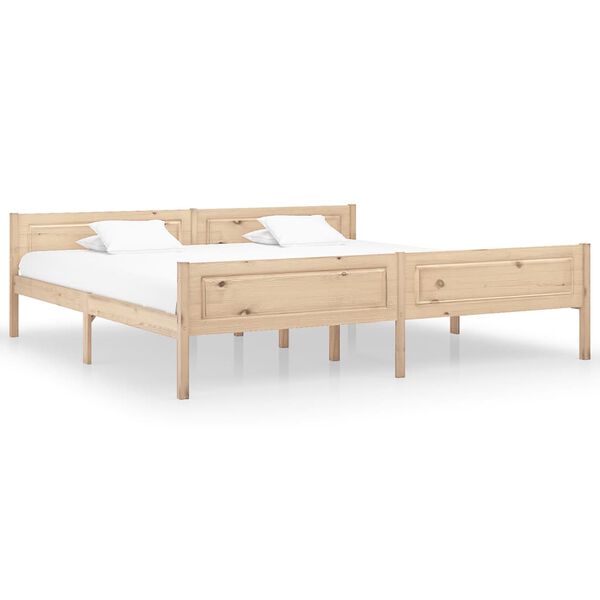 vidaXL Estructura de cama sin colch&oacute;n madera maciza de pino 200x200 cm