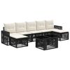 vidaXL Conjunto de sof&aacute;s de jard&iacute;n 8 uds. Negro y Blanco Crema
