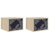 vidaXL Mesita de noche de pared DOKKUM 2 uds. Roble Sonoma
