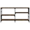 vidaXL Mesa consola madera de ingeniería roble ahumado 150x29x76,5 cm