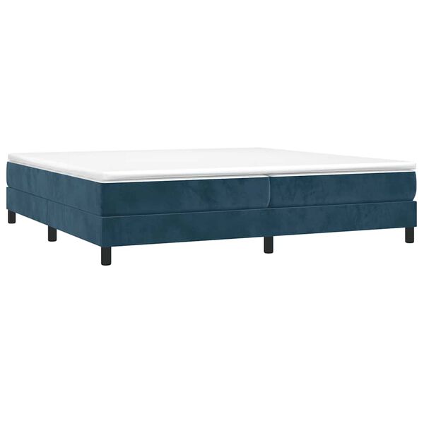 vidaXL Cama box spring con colch&oacute;n terciopelo azul oscuro 200x200 cm