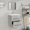 vidaXL Mueble de ba&ntilde;o con lavabo madera contrachapada gris hormig&oacute;n