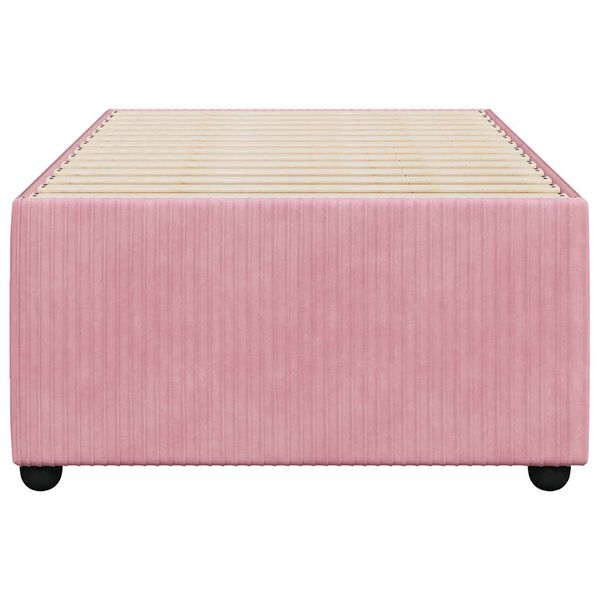 vidaXL Estructura de cama sin colchón terciopelo rosa 90x190 cm