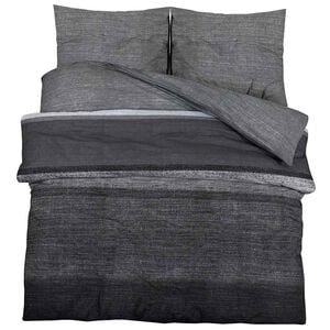 vidaXL Juego de funda n&oacute;rdica gris oscuro y negro 260x220 cm algod&oacute;n
