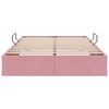 vidaXL Cama con almacenamiento Rosa 120 x 200 cm Terciopelo