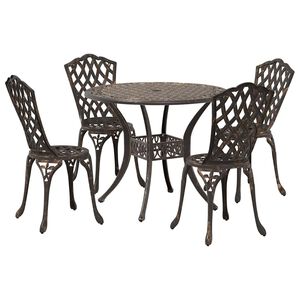 vidaXL Conjunto de Comedor de Jard&iacute;n 5 pcs Bronce Aluminio