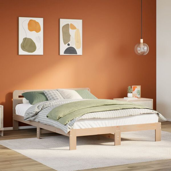 vidaXL Estructura de cama sin colchón madera de pino blanca 140x200 cm