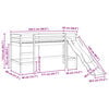 vidaXL Cama alta para ni&ntilde;os con torre madera pino azul 80x200 cm