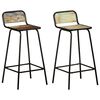 vidaXL Taburetes de cocina 2 unidades madera maciza reciclada