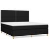 vidaXL Cama box spring con colch&oacute;n tela negro 160x200 cm