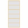 vidaXL Puerta corredera dorada vidrio ESG esmerilado aluminio 90x205cm