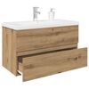 vidaXL Mueble para lavabo con lavabo integrado y grifo roble artesanal