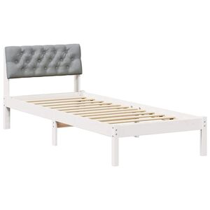vidaXL Estructura de cama con cabecera y gris claro 80 x 200 cm