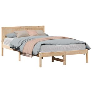 vidaXL Estructura de cama Marr&oacute;n 135 x 190 cm Madera maciza de Pino