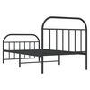 vidaXL Estructura cama sin colch&oacute;n con estribo metal negro 107x203 cm