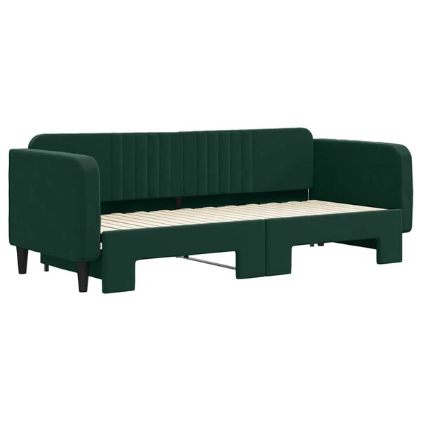 vidaXL Sof&aacute; cama nido terciopelo verde oscuro 80x200 cm