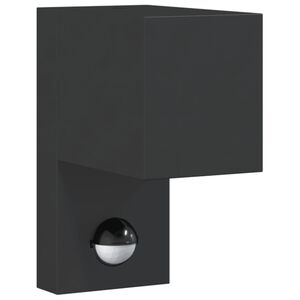 vidaXL L&aacute;mpara de exterior con sensor aluminio fundido a presi&oacute;n negro