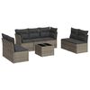 vidaXL Set de sof&aacute;s de jard&iacute;n 8 pzas y cojines rat&aacute;n sint&eacute;tico gris