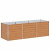 vidaXL Arriate elevado Marr&oacute;n Claro 240 x 80 x 77 cm Acero Galvanizado