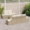 vidaXL Conjunto de sof&aacute; de jard&iacute;n 6 pcs Beige rat&aacute;n sint&eacute;tico