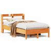 vidaXL Estructura de cama sin colch&oacute;n madera maciza marr&oacute;n 120x190 cm