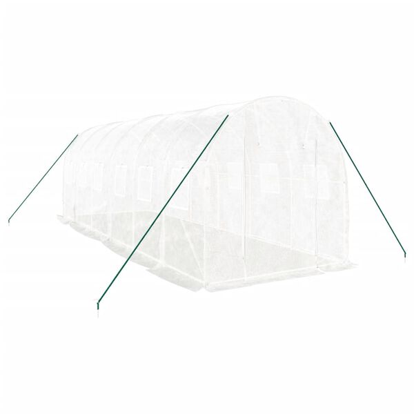 vidaXL Invernadero con estructura de acero blanco 12 m&sup2; 6x2x2 m