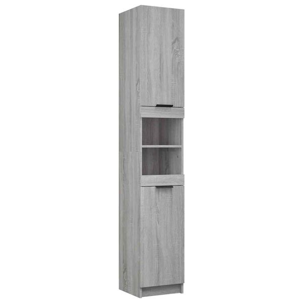 vidaXL Armario de ba&ntilde;o madera contrachapada gris Sonoma 32x34x188,5 cm
