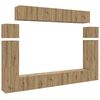 vidaXL Mueble para TV de pared madera contrachapada artesanal 8 piezas