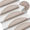 vidaXL Felpudos para escaleras (10 unidades, 56 x 17 x 3 cm, marr&oacute;n claro, semicirculares)