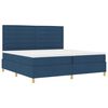 vidaXL Cama Box Spring LED con colch&oacute;n Azul 200 x 200 cm tela