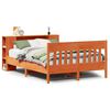 vidaXL Cama con estanter&iacute;a sin colch&oacute;n madera maciza marr&oacute;n 135x190cm