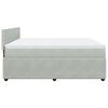 vidaXL Cama box spring con colch&oacute;n terciopelo gris claro 180x200 cm