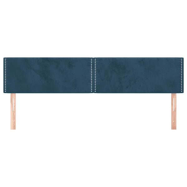 vidaXL Cabeceros 2 unidades de terciopelo azul oscuro 90x5x78/88 cm