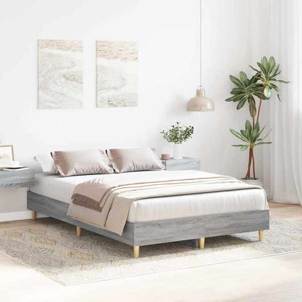 vidaXL Estructura de cama Gris Sonoma 193 x 123 x 25 cm