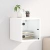 vidaXL Mesita de noche con puerta de vidrio blanco 35x37x35 cm