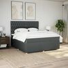 vidaXL Cama box spring con colch&oacute;n tela gris oscuro 180x200 cm