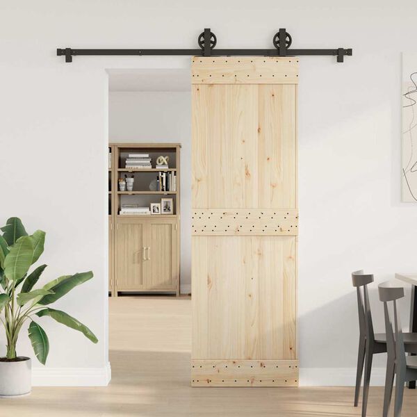 vidaXL Kit de herrajes para puertas correderas acero negro 183 cm