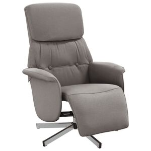 vidaXL Sill&oacute;n reclinable con reposapi&eacute;s tela gris taupe