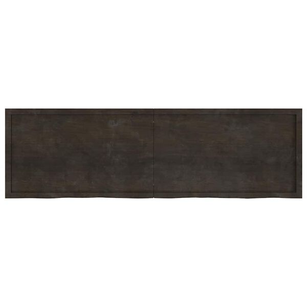 vidaXL Encimera de baño madera tratada marrón oscuro 200x60x(2-4) cm