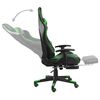 vidaXL Silla gaming giratoria con reposapi&eacute;s PVC verde