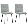 vidaXL Sillas de comedor 2 unidades terciopelo gris claro
