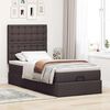 vidaXL Estructura cama otomana colch&oacute;n tela marr&oacute;n oscuro 90x190 cm