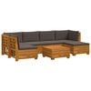 vidaXL 7 uds. Conjunto de sof&aacute;s de exterior Madera de Acacia S&oacute;lida