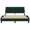 vidaXL Estructura de cama sin colch&oacute;n Hanko terciopelo verde oscuro 140x200 cm