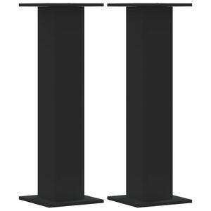 vidaXL Soportes altavoces 2 uds madera ingenier&iacute;a negro 30x30x95 cm