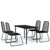 vidaXL Juego de comedor para jard&iacute;n 5 piezas negro