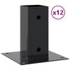 vidaXL Bases para postes cuadradas 12 uds. Antracita 71x71 mm