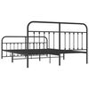 vidaXL Estructura cama sin colch&oacute;n con estribo metal negro 180x200 cm