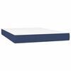 vidaXL Cama box spring con colch&oacute;n y LED tela azul 140x200 cm