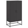 vidaXL Aparador de acero negro 68,5x38,5x123,5 cm